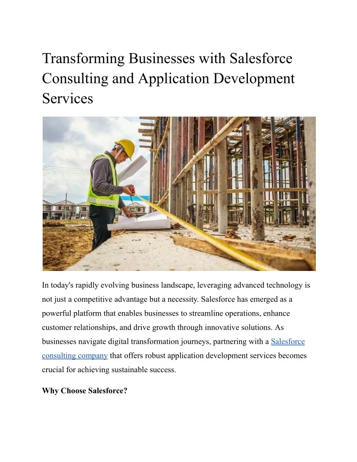 transforming businesses with salesforce