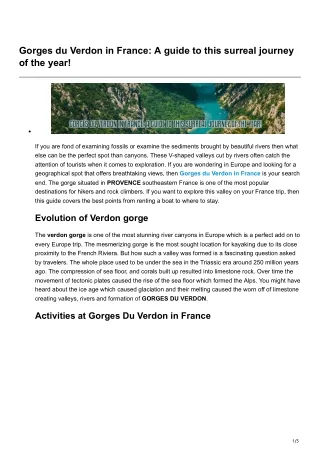 Gorges du Verdon in France A guide to this surreal journey of the year