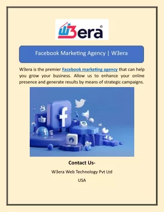 Facebook Marketing Agency | W3era