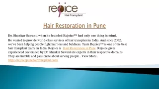 Hair Restoration in Pune