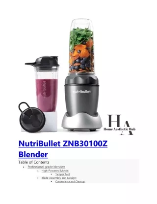 nutribullet znb30100z blender table of contents