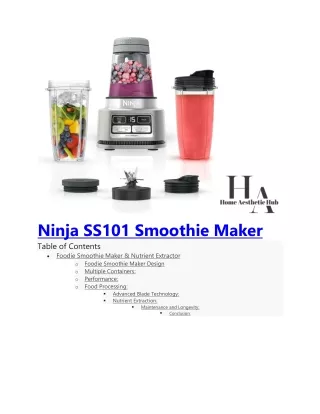 ninja ss101 smoothie maker table of contents