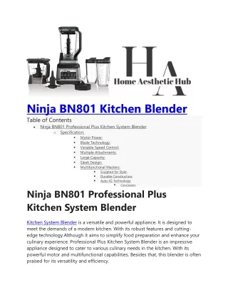 ninja bn801 kitchen blender table of contents