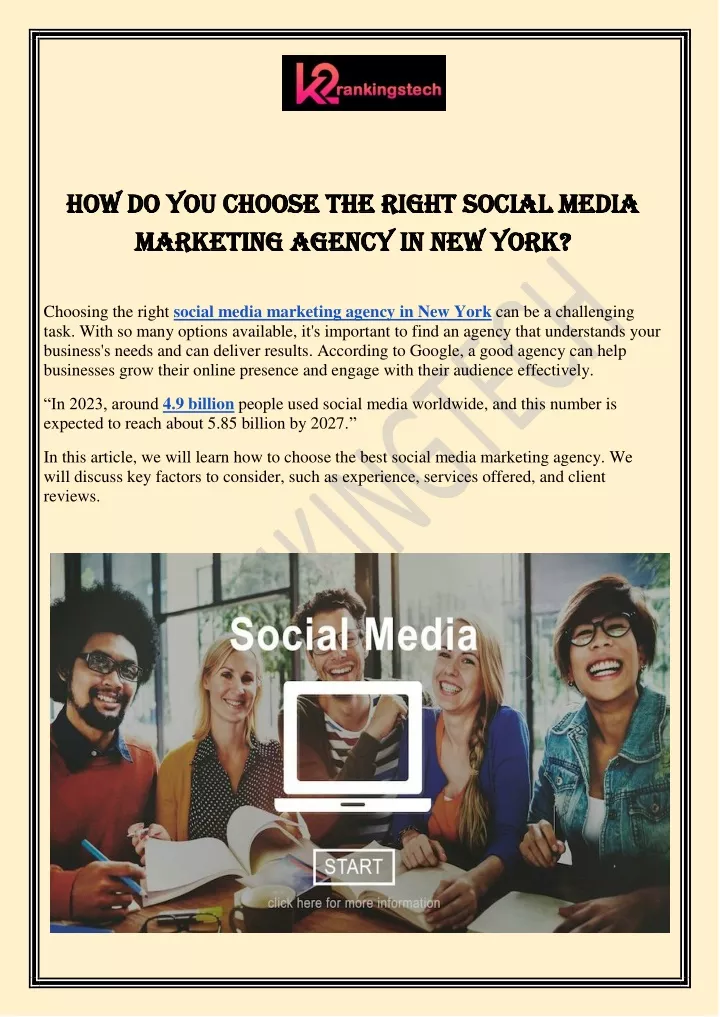 Ppt How Do You Choose The Right Social Media Marketing Agency In New