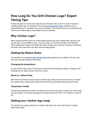 how long do you grill chicken legs expert timing