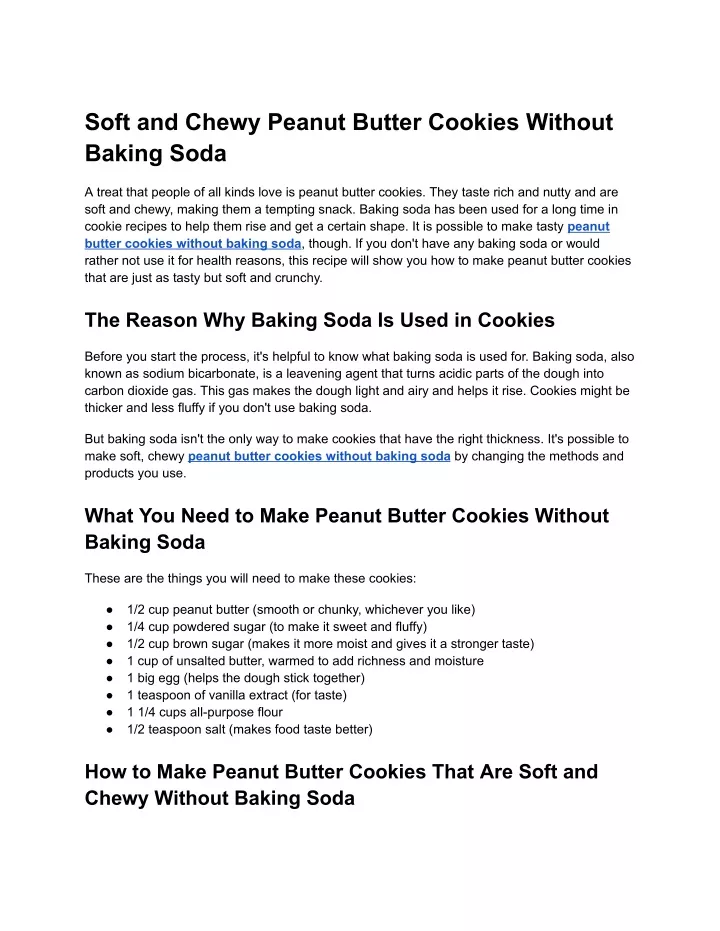 soft and chewy peanut butter cookies without