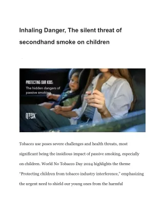 Inhaling Danger, The silent threat of secondhand smoke on children