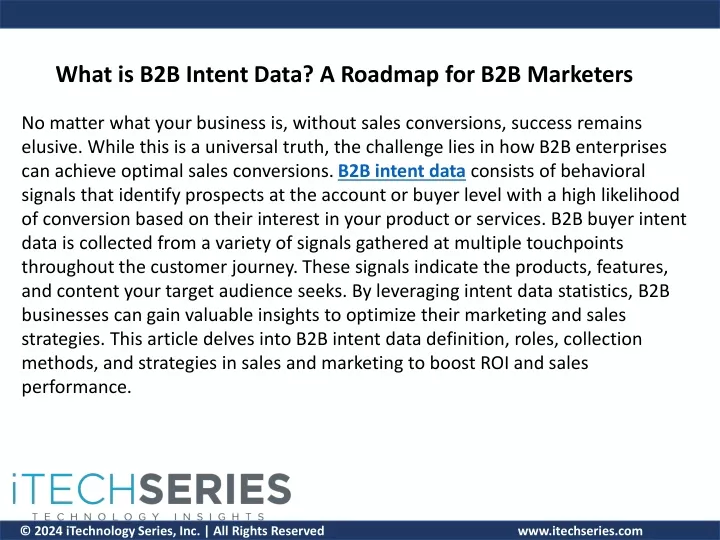 what is b2b intent data a roadmap