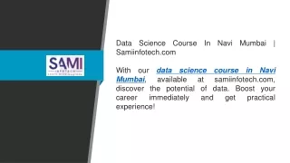 data science course in navi mumbai samiinfotech