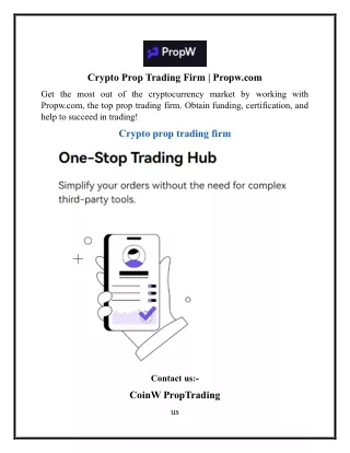 Crypto Prop Trading Firm  Propw