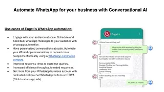 Explore WhatsApp Automation Software by Engati