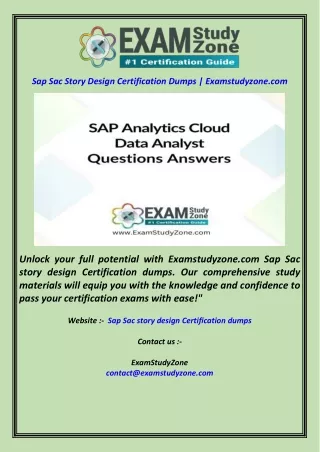 Sap Sac Story Design Certification Dumps  Examstudyzone.com