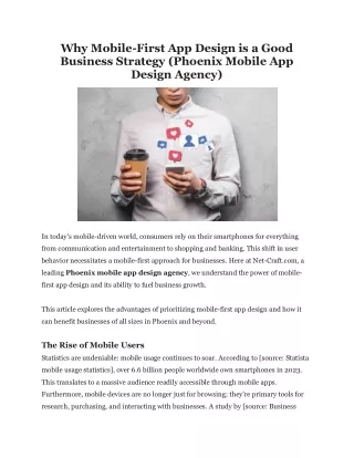 why mobile first app design is a good business