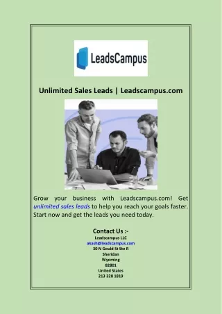 unlimited sales leads leadscampus com