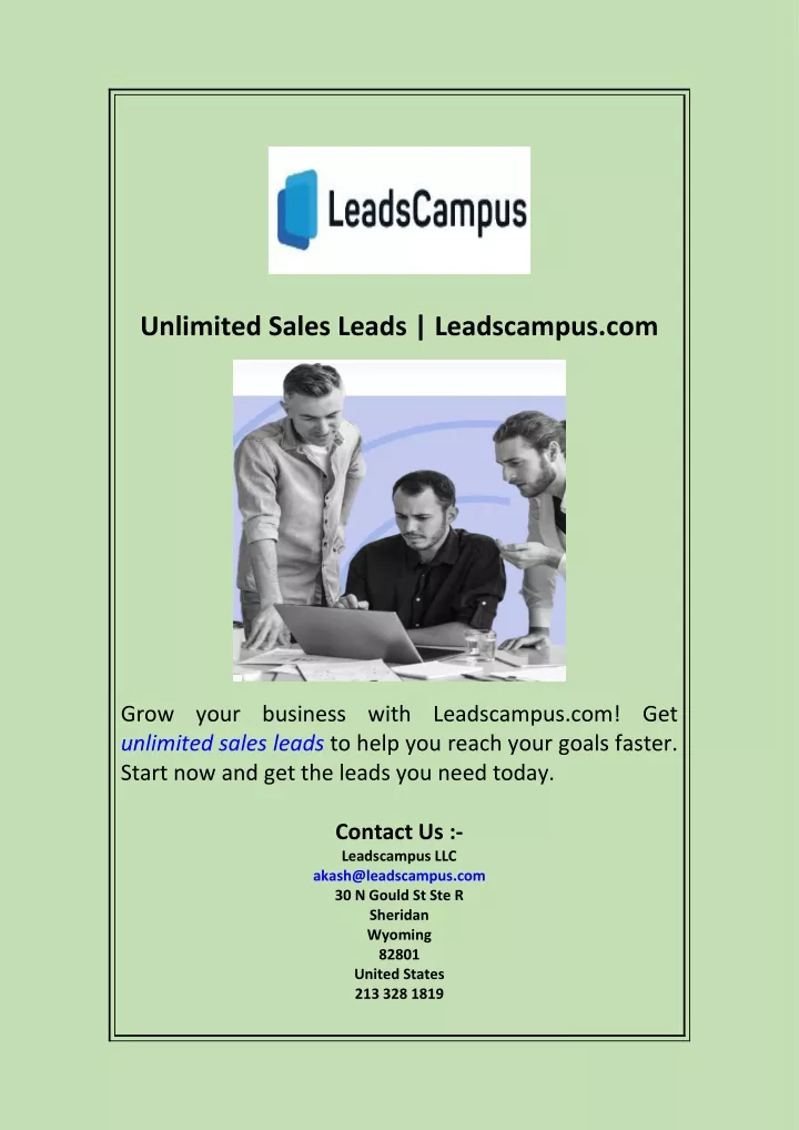 unlimited sales leads leadscampus com