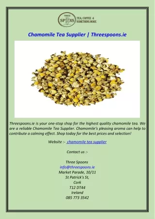 chamomile tea supplier threespoons ie
