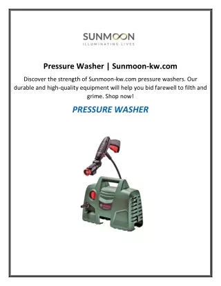 Pressure Washer | Sunmoon-kw.com