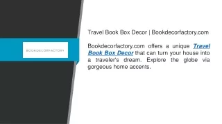 Travel Book Box Decor  Bookdecorfactory.com