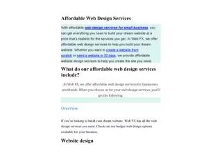 web design services for small business