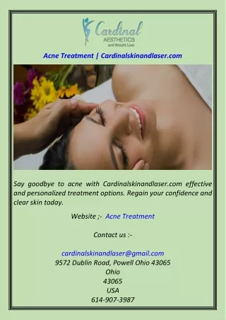 Acne Treatment  Cardinalskinandlaser.com