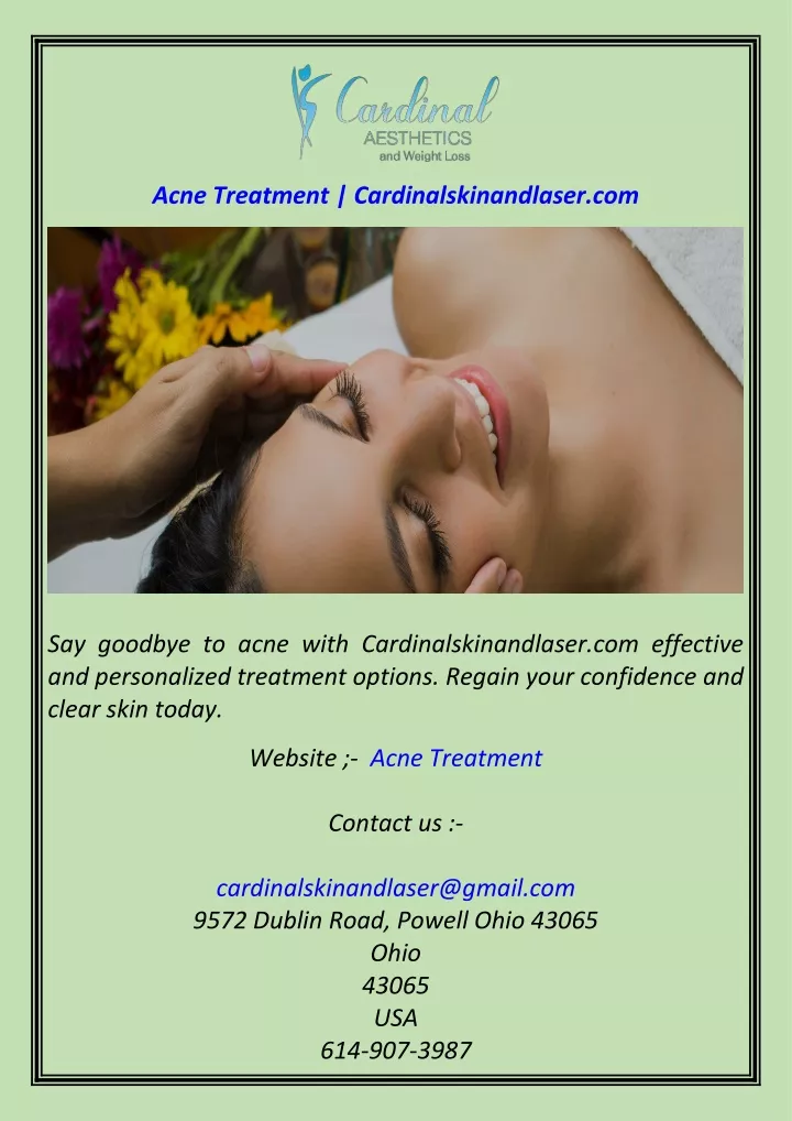 acne treatment cardinalskinandlaser com