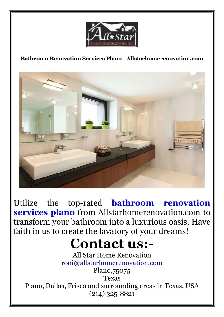 Picture of PPT - Bathroom Renovation Services Plano Allstarhomerenovation.com ...