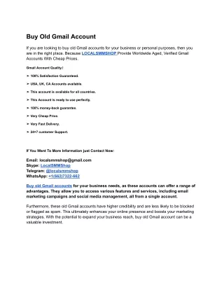 How to Safely Buy Old Gmail Account Online