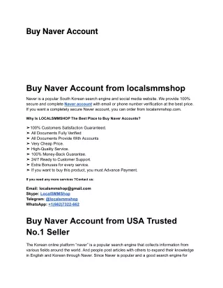 How to Safely Buy Naver Account Online