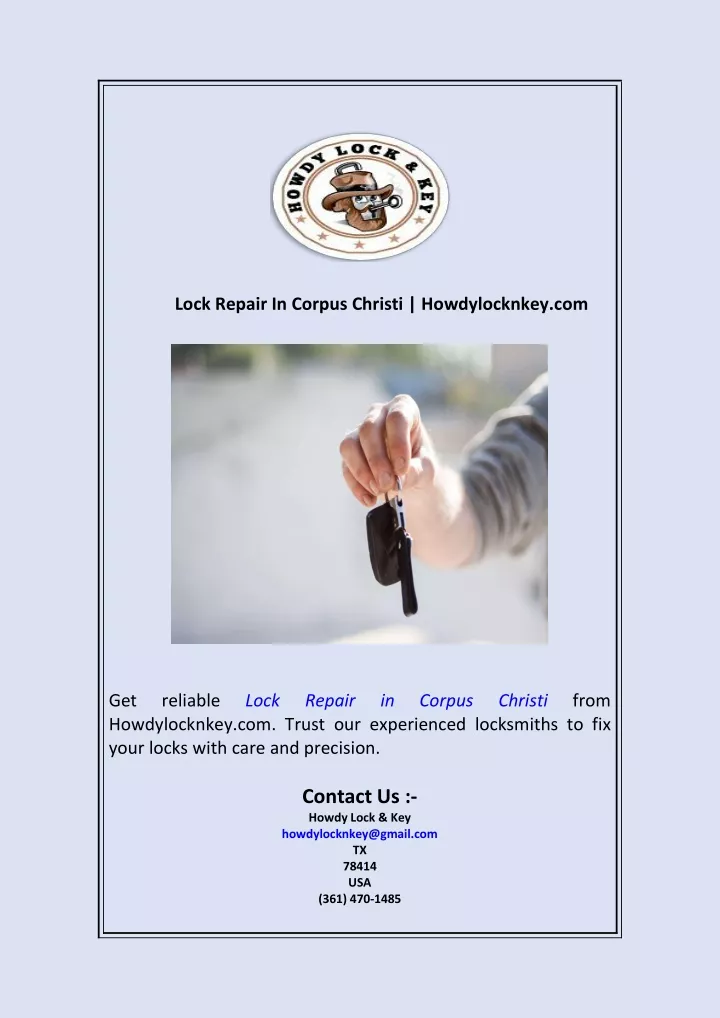 lock repair in corpus christi howdylocknkey com