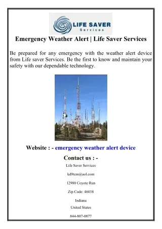 emergency weather alert life saver services