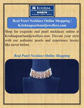 Real Pearl Necklace Online Shopping  Krishnapearlsandjewellers.com