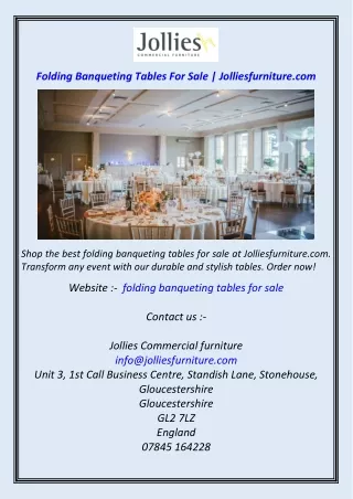 Folding Banqueting Tables For Sale Jolliesfurniture.com