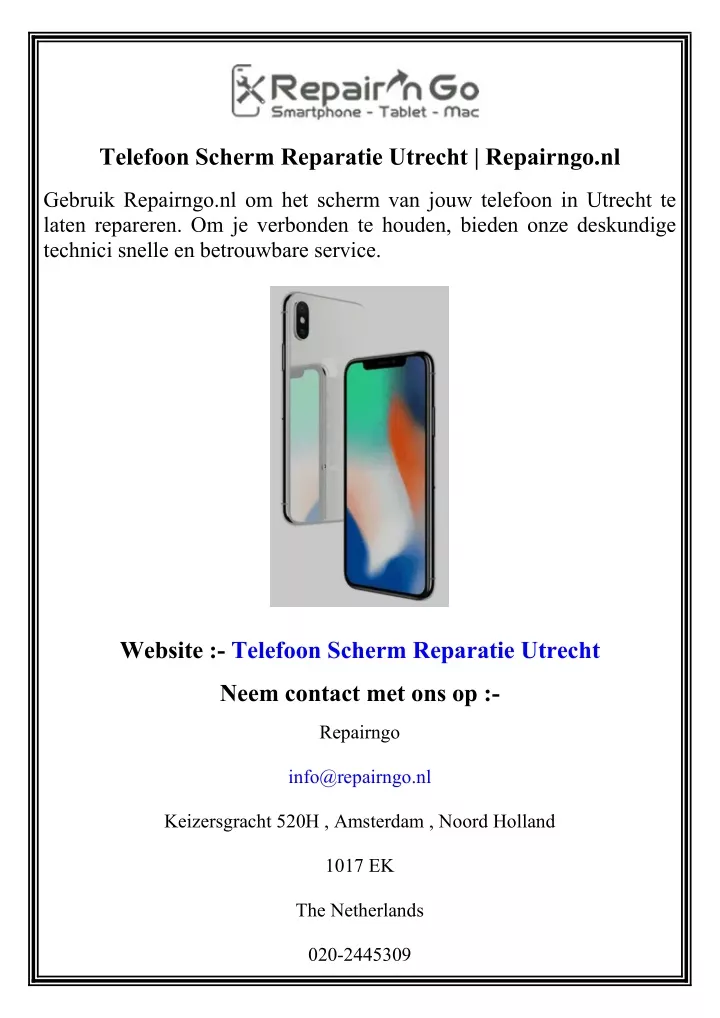 telefoon scherm reparatie utrecht repairngo nl