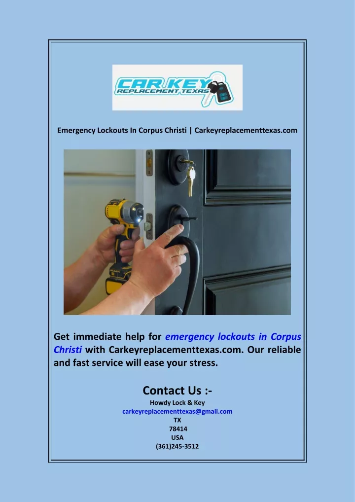 emergency lockouts in corpus christi