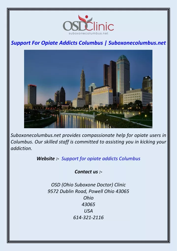 support for opiate addicts columbus