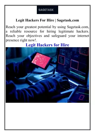 Professional Hacker Services | Sagetask.com