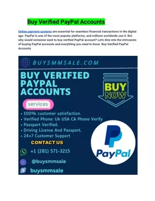Buy Verified PayPal Accounts Best Sites to 2025