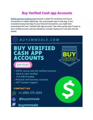 Buy Verified Cash app Accounts Top 5 Sites To In this Year 2024-2025
