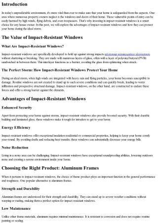 The Perfect Storm: How Impact-Resistant Windows Protect Your Home