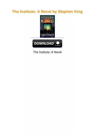 The Institute: A Novel by Stephen King