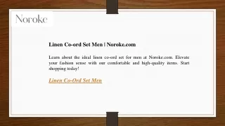 Linen Co-ord Set Men Noroke.com
