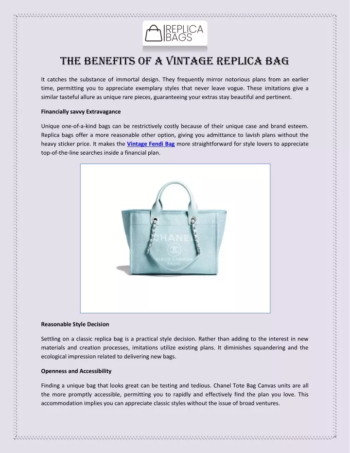 the benefits of a vintage replica bag