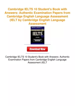 Cambridge IELTS 10 Student's Book with Answers: Authentic Examination