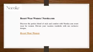 Resort Wear Women Noroke.com