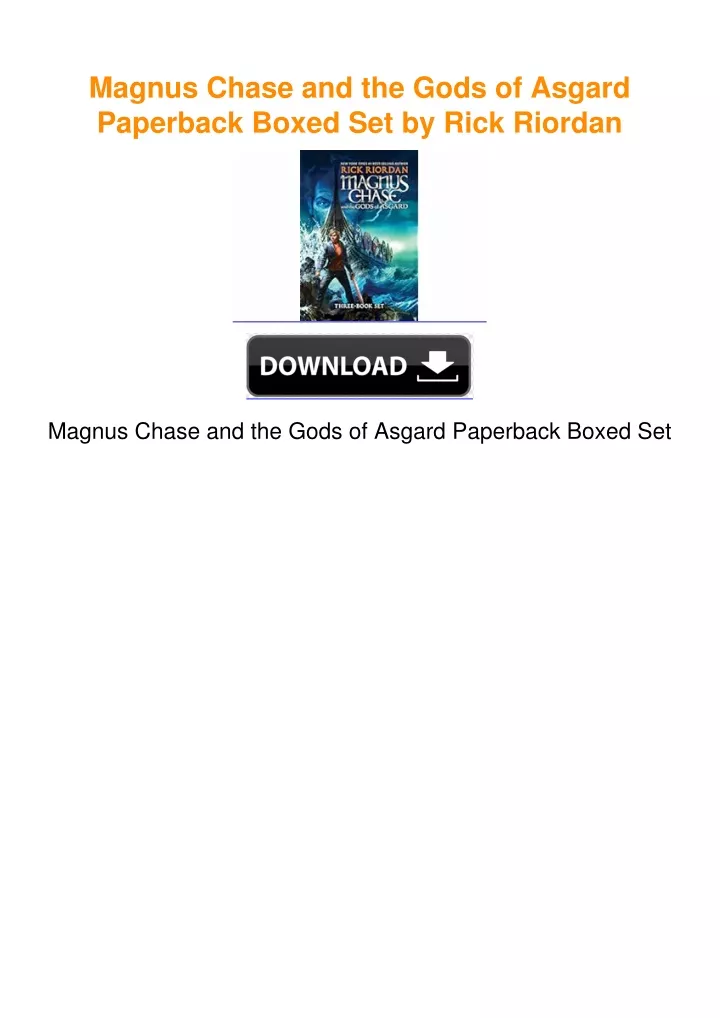 Ppt Magnus Chase And The Gods Of Asgard Paperback Boxed Set By Rick Riordan Powerpoint