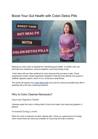 Boost Your Gut Health with Colon Detox Pills