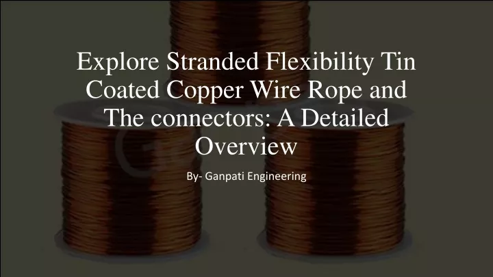 explore stranded flexibility tin coated copper wire rope and the connectors a detailed overview