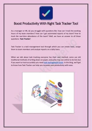 Boost Productivity With Right Task Tracker Tool
