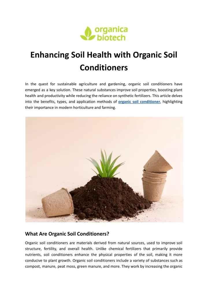 enhancing soil health with organic soil