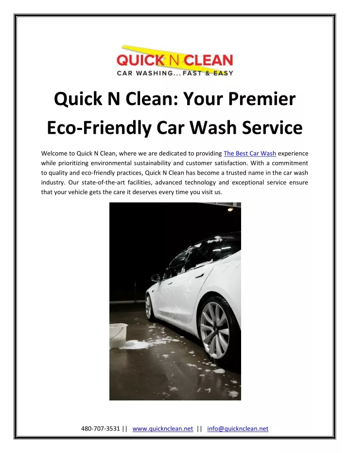 quick n clean your premier eco friendly car wash